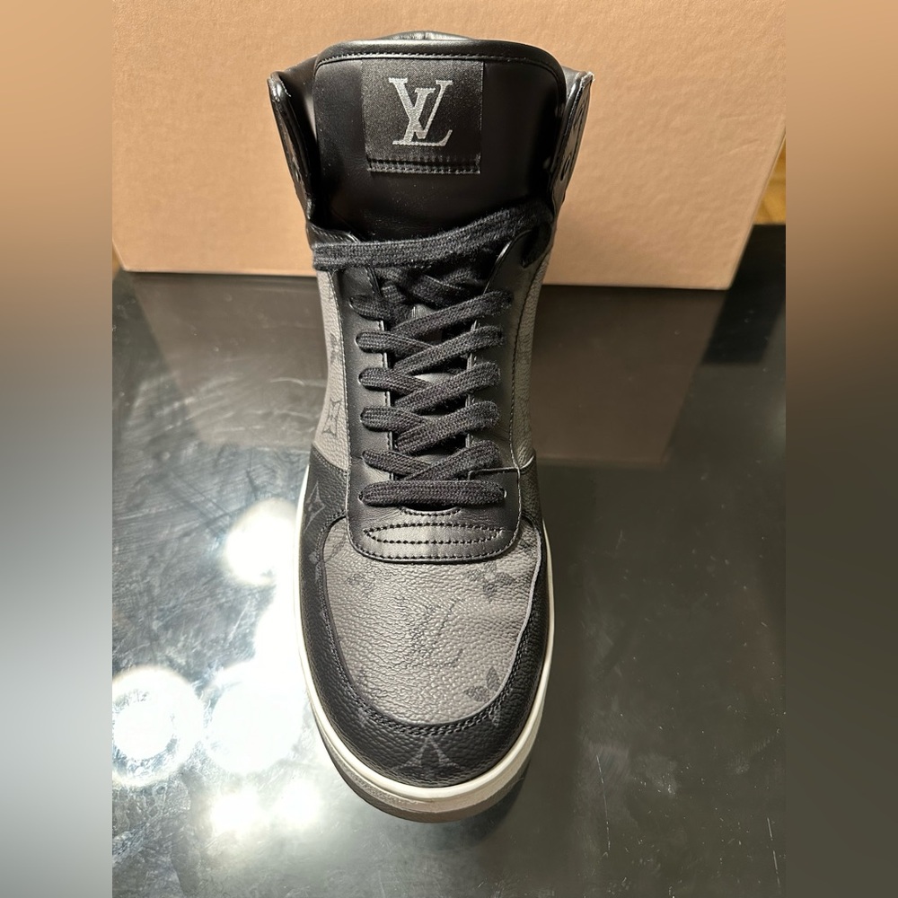 LOUIS VUITTON High Top Sneakers Black Grey